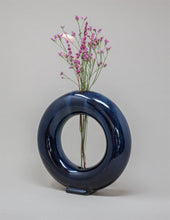 Carregar imagem no visualizador da galeria, Jarra Redonda azul petróleo com flores
